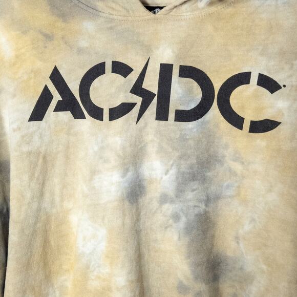 ACDC Women's Hoodie Band Graphic Pullover Soft Grunge Retro 80s Tie Dye Sz Large - Picture 3 of 8